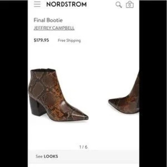 JEFFREY CAMPBELL Women's Final Brown Black Snake Print Booties Shoes Heels 6.5 - Picture 2 of 8